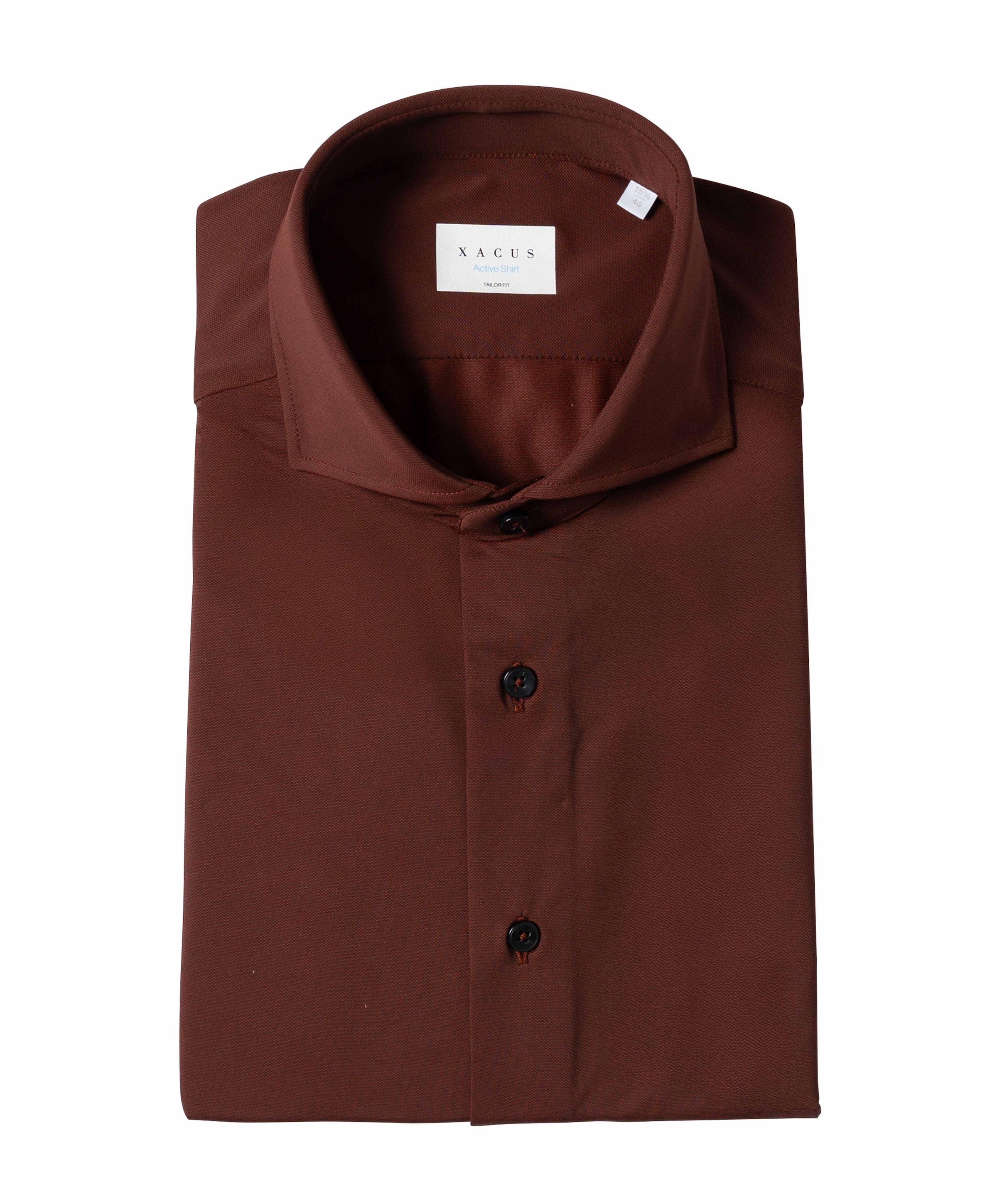 Heren overhemd lange mouw bordeaux