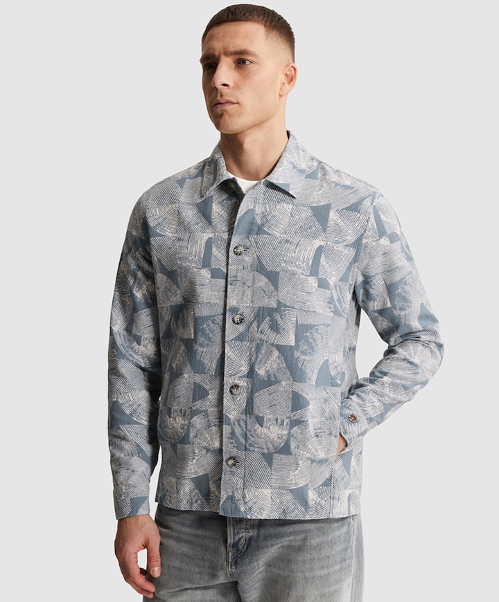 Heren overshirt grijs