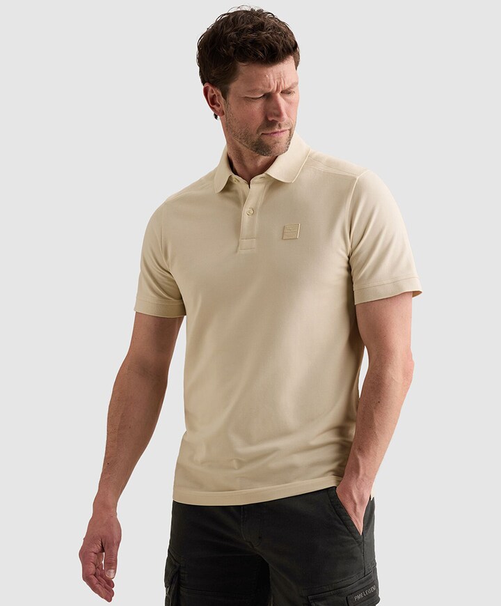 Heren polo ecru