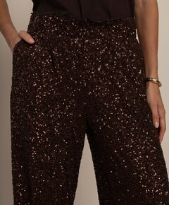 Darielle sequin balloon dames broek bruin
