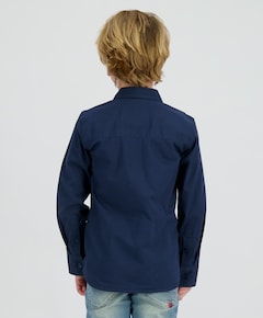 Jongens overhemd lange mouw blauw