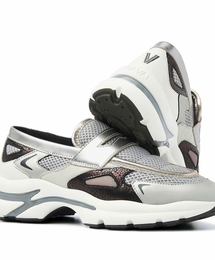 Vesper Lana dames loafers zilver