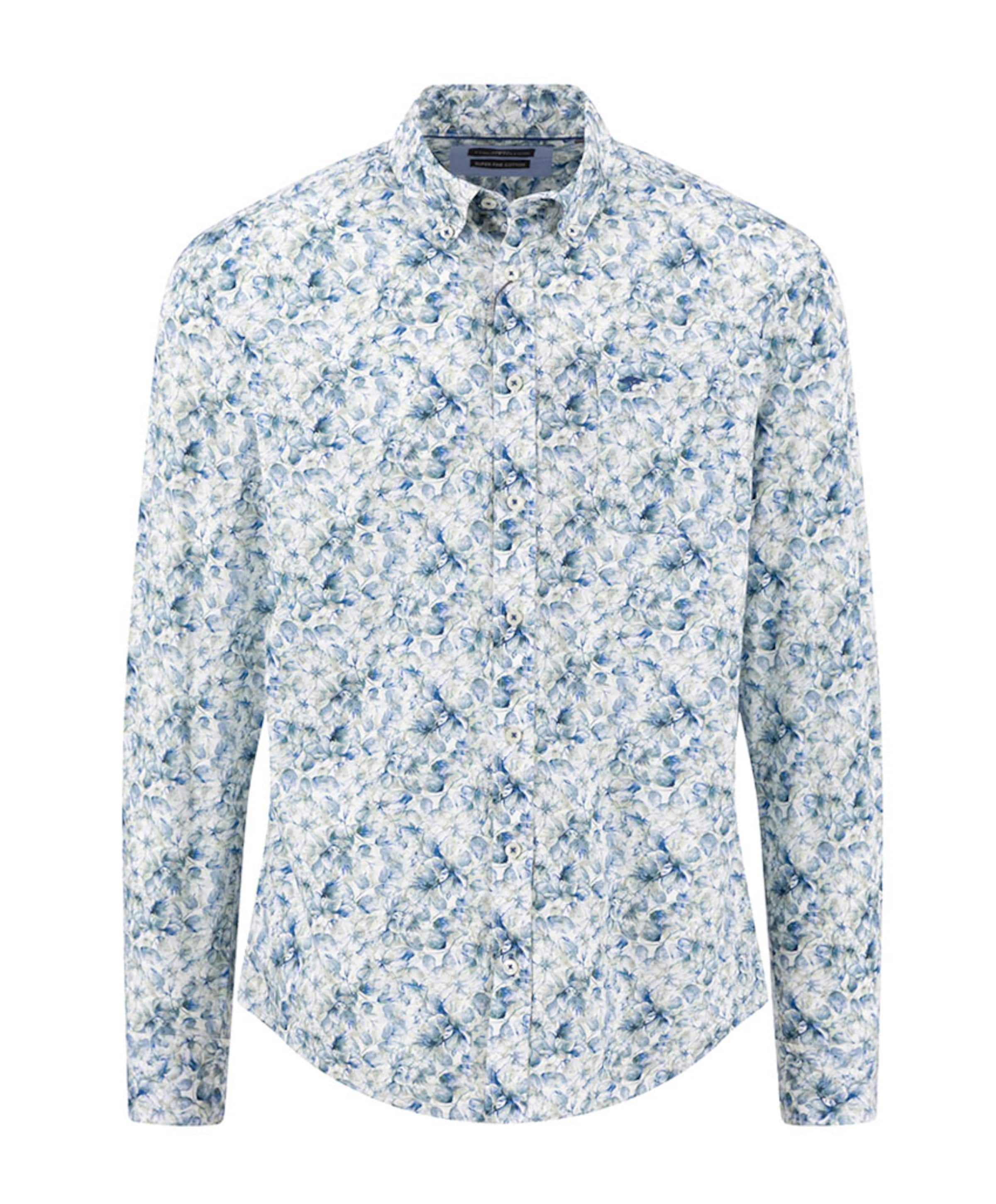 Heren overhemd lange mouw groen