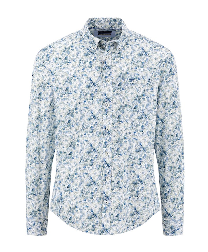 Heren overhemd lange mouw groen