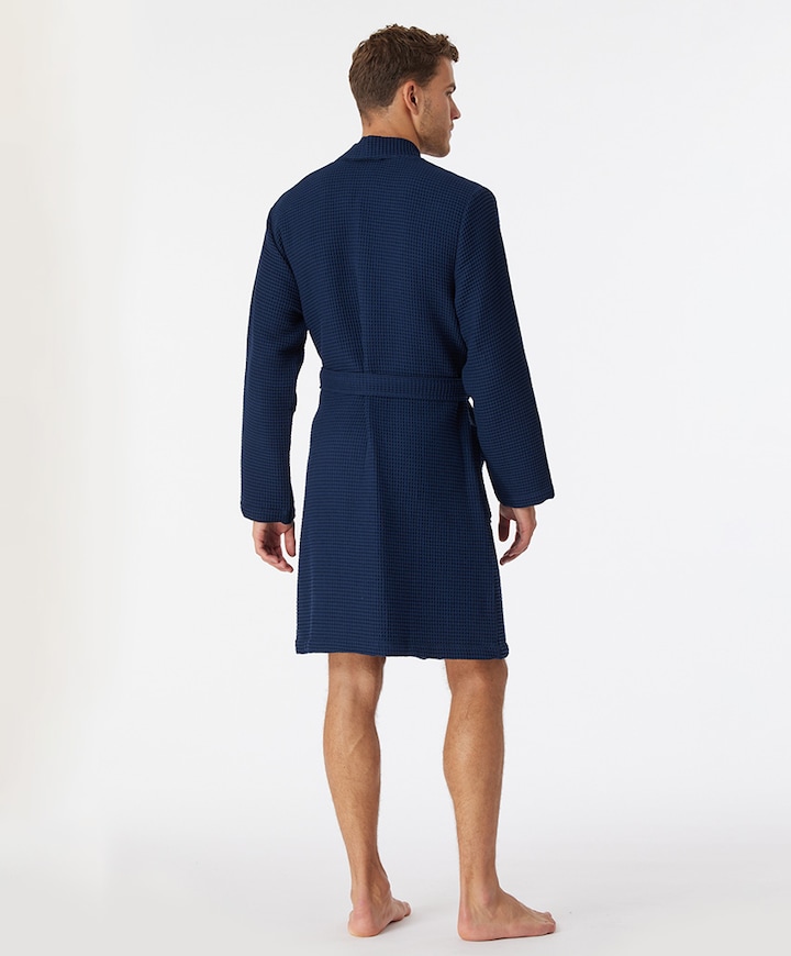 Heren ochtendjas blauw