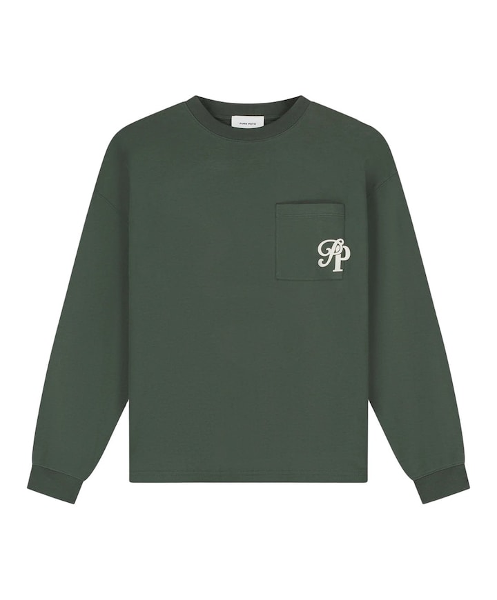 Heren longsleeve groen
