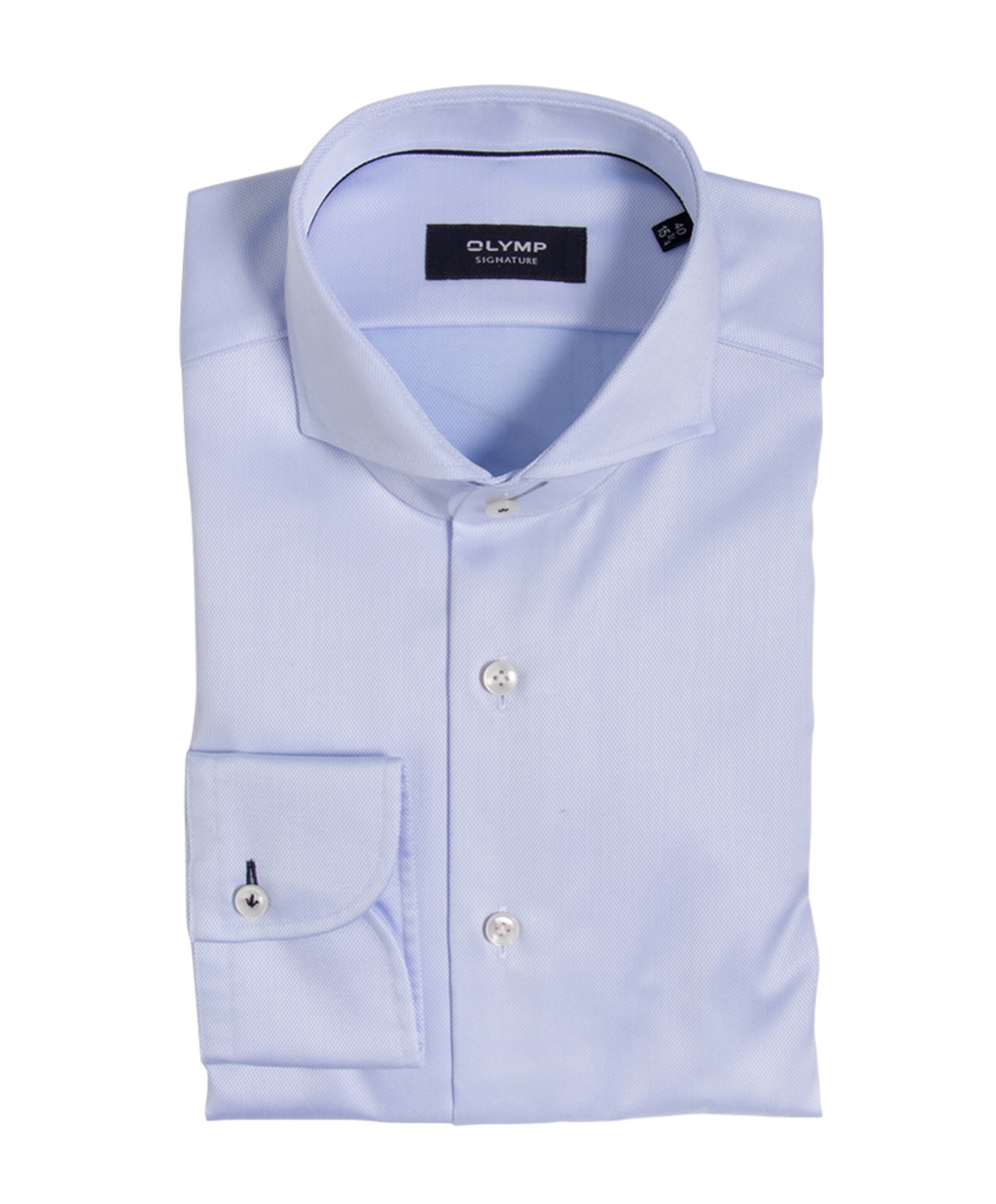 Heren overhemd lange mouw blauw