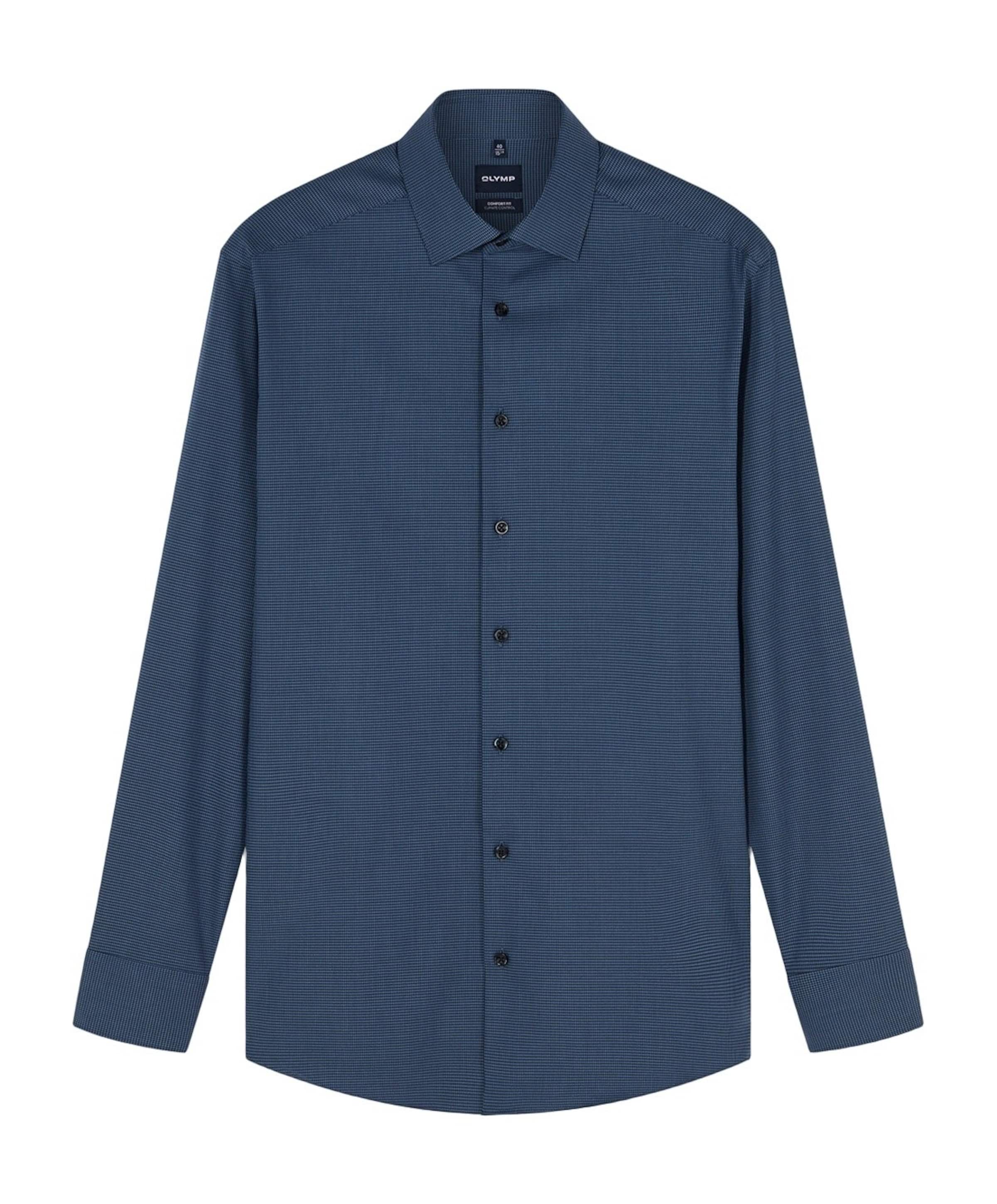 Heren overhemd lange mouw blauw