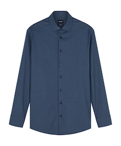 Heren overhemd lange mouw blauw