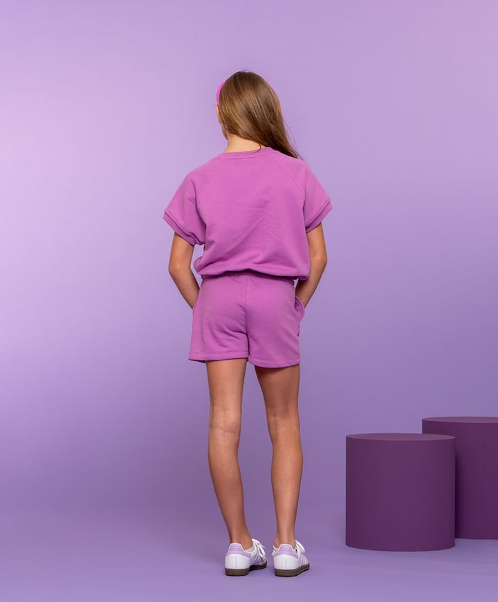 sweat oui! ss meisjes korte broek paars