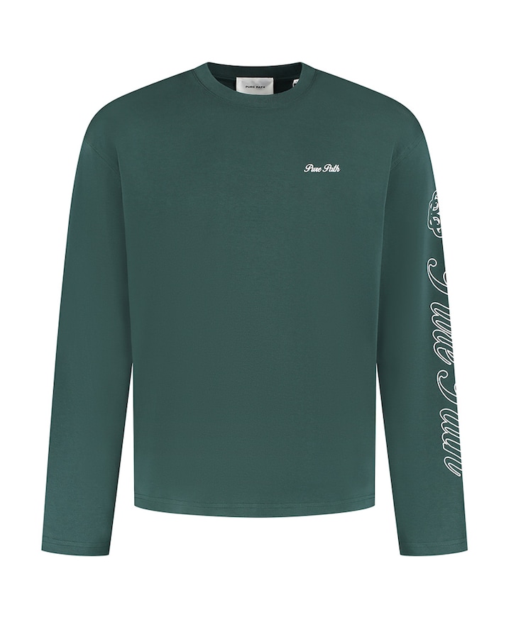 Heren longsleeve groen