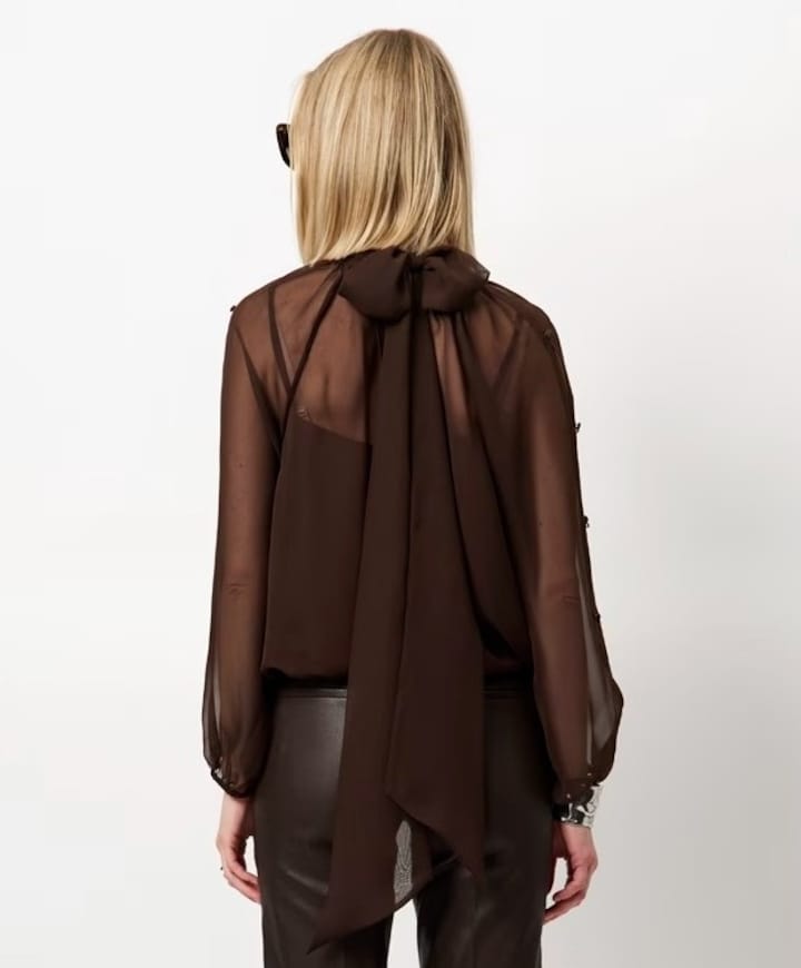 Dames blouse bruin