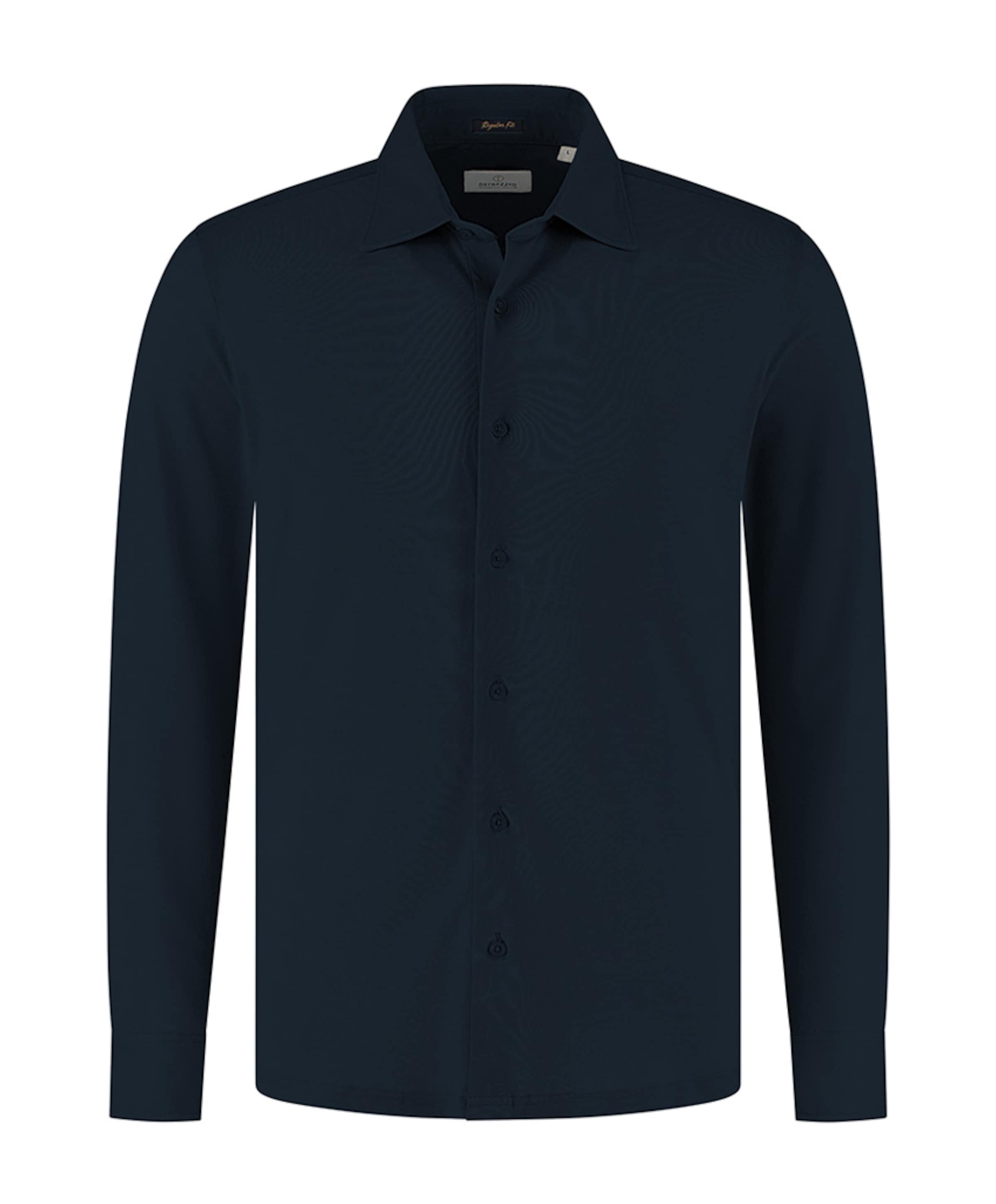 Heren overhemd lange mouw blauw