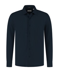 Heren overhemd lange mouw blauw