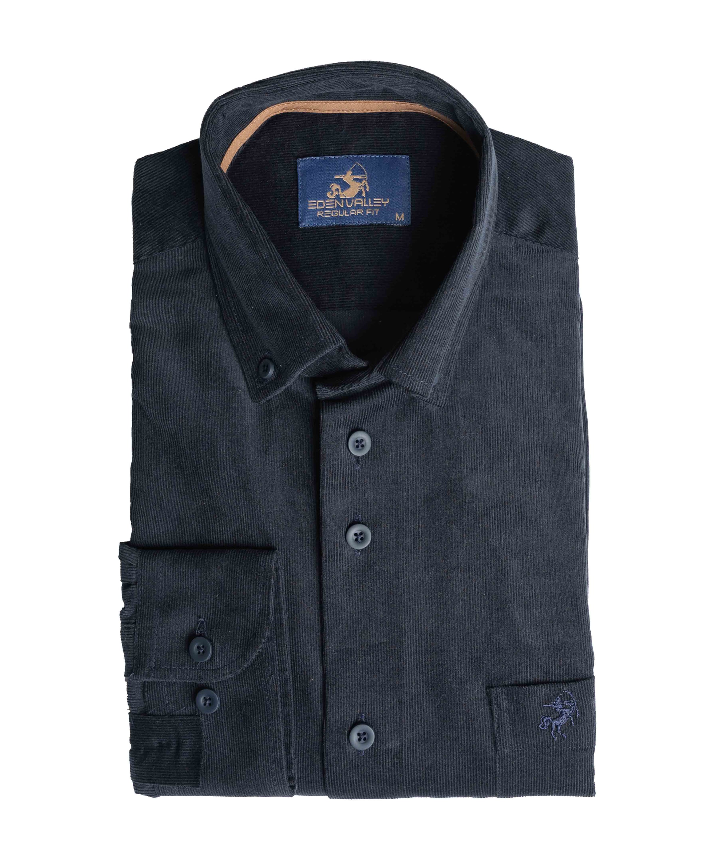 Heren overhemd lange mouw blauw