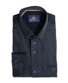 Heren overhemd lange mouw blauw