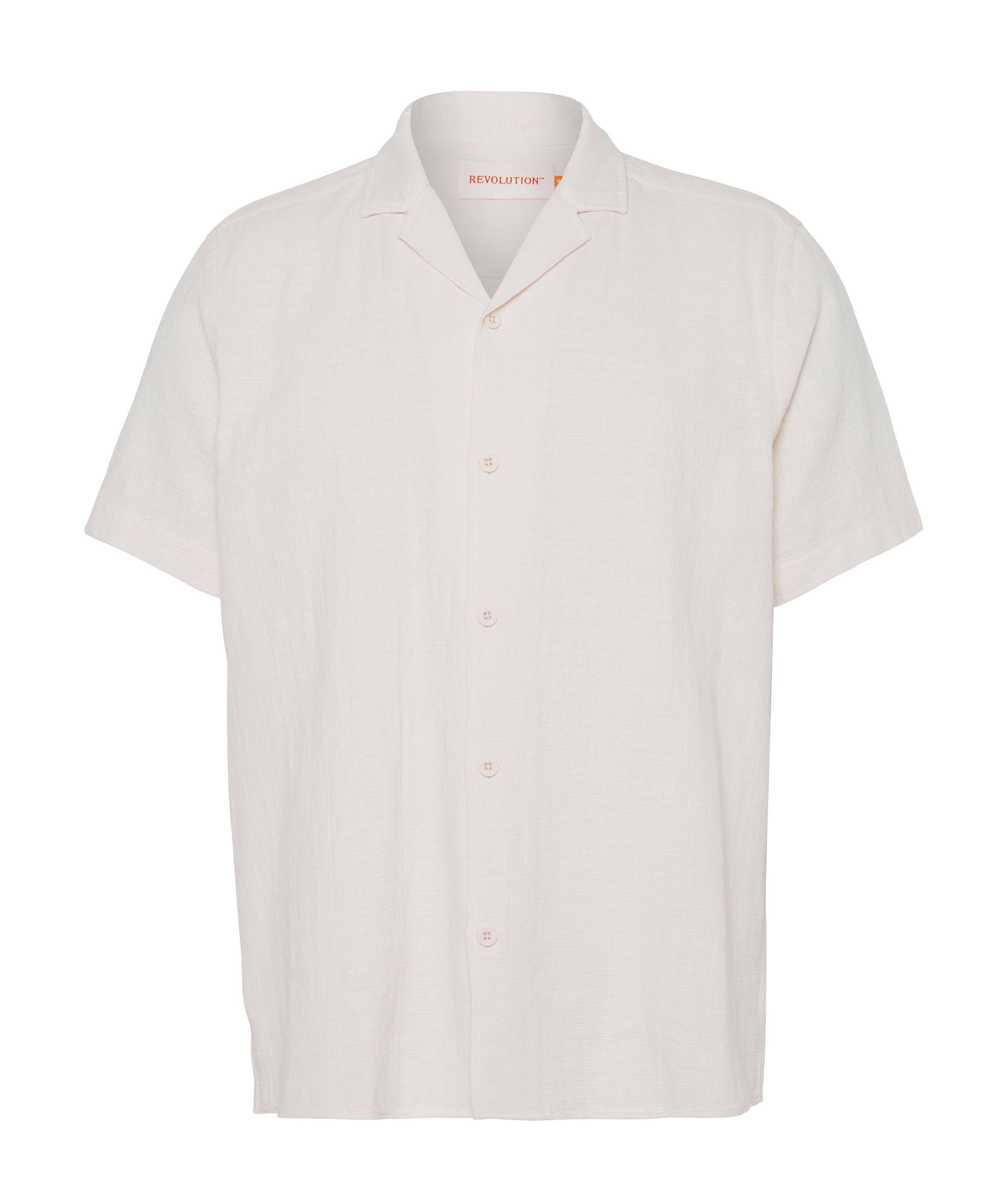 Heren overhemd korte mouw ecru