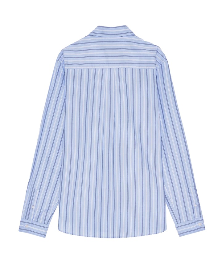 Heren overhemd lange mouw blauw