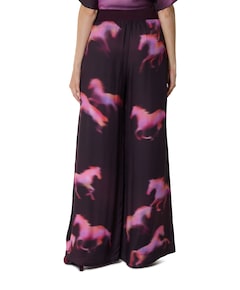 bedrukt-recht dames broek multicolor