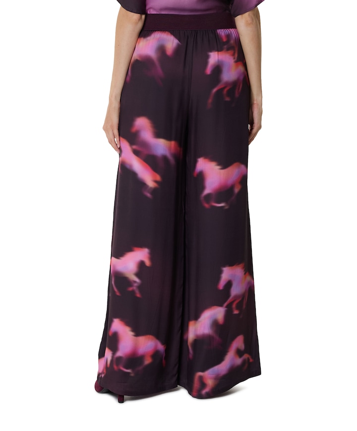 bedrukt-recht dames broek multicolor