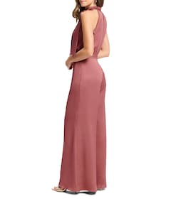 Jumpsuit mit Schluppe aus geh?mmert dames jumpsuit roze