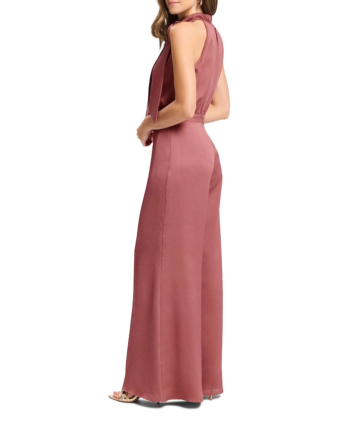 Jumpsuit mit Schluppe aus geh?mmert dames jumpsuit roze
