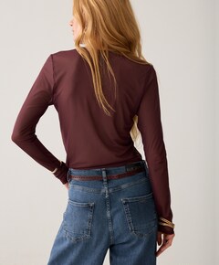 Dames longsleeve bordeaux