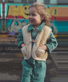 Meisjes gilet ecru