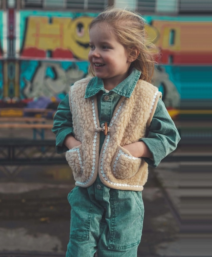 Meisjes gilet ecru