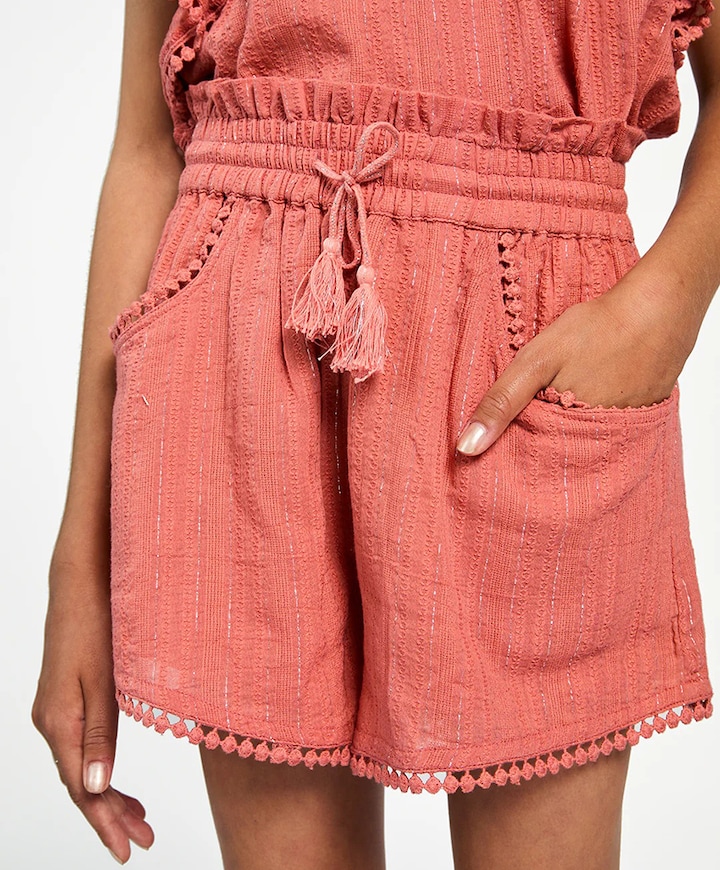 CLOVER LUREX CO 503 G meisjes korte broek roze