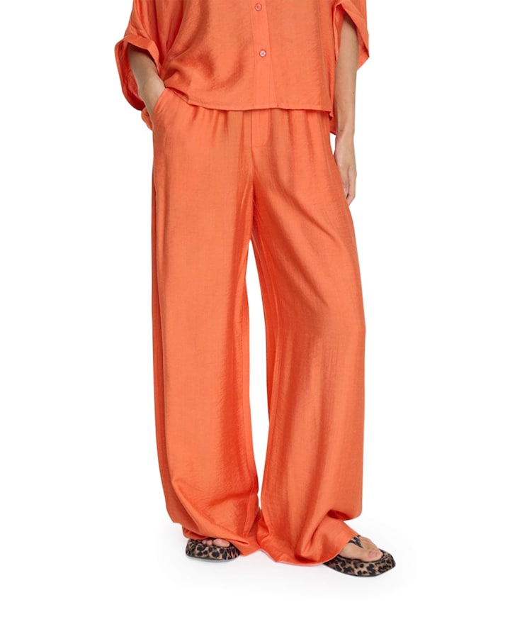 IRREGULAR WIDE LEG PANTS dames broek oranje