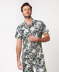 Heren overhemd korte mouw groen