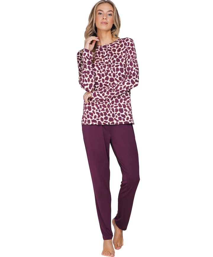 Dames pyjamaset bordeaux