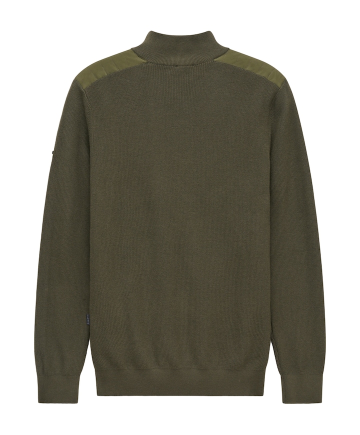 Heren trui met rits groen