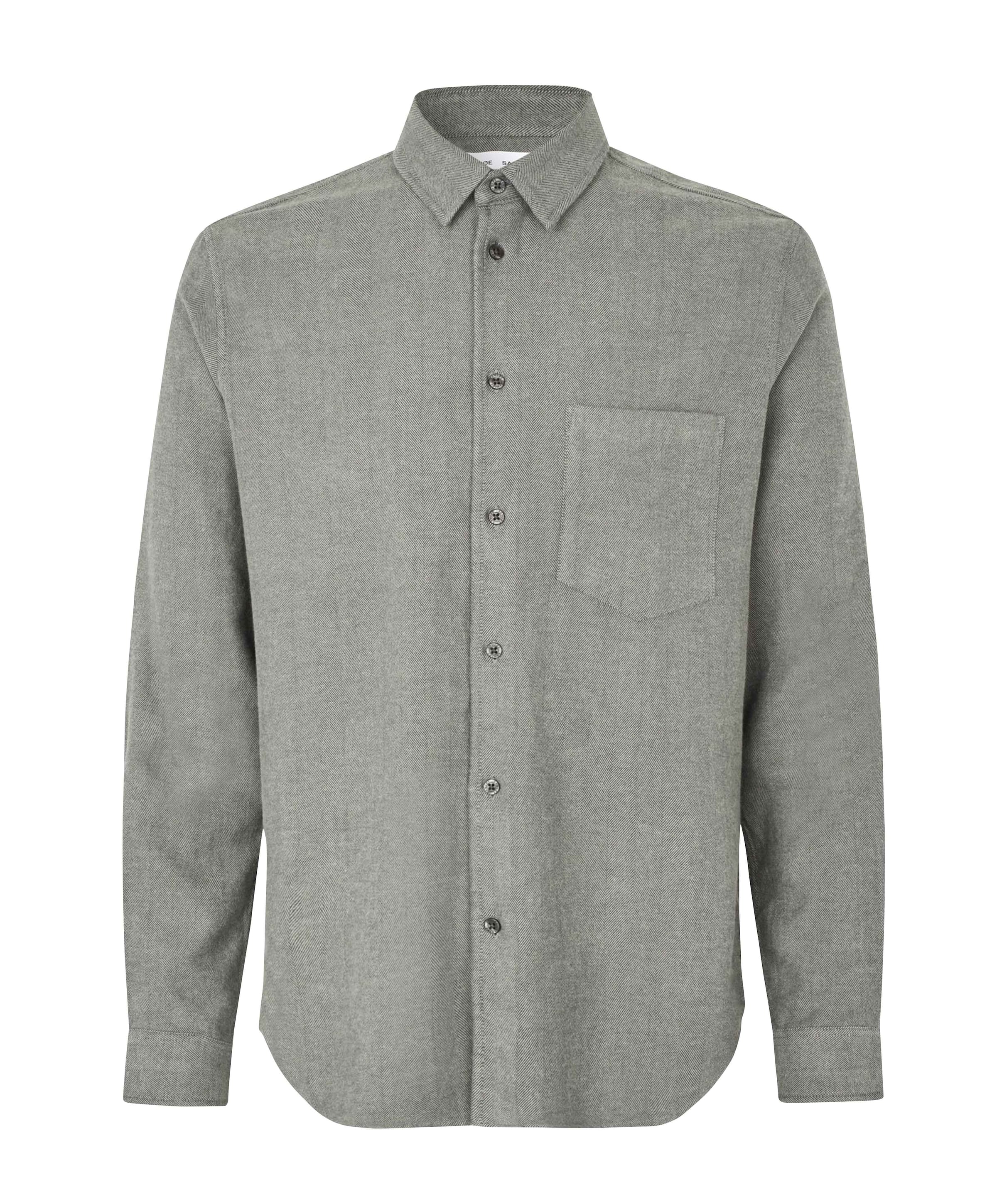 Heren overhemd lange mouw groen