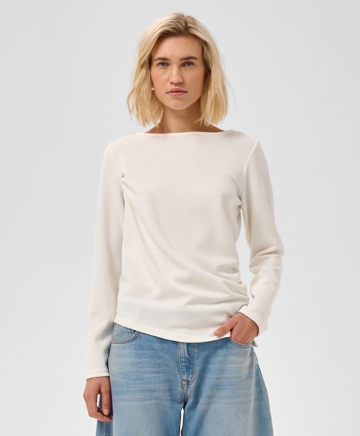 Dames longsleeve ecru