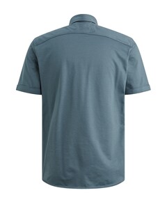 Heren overhemd korte mouw blauw