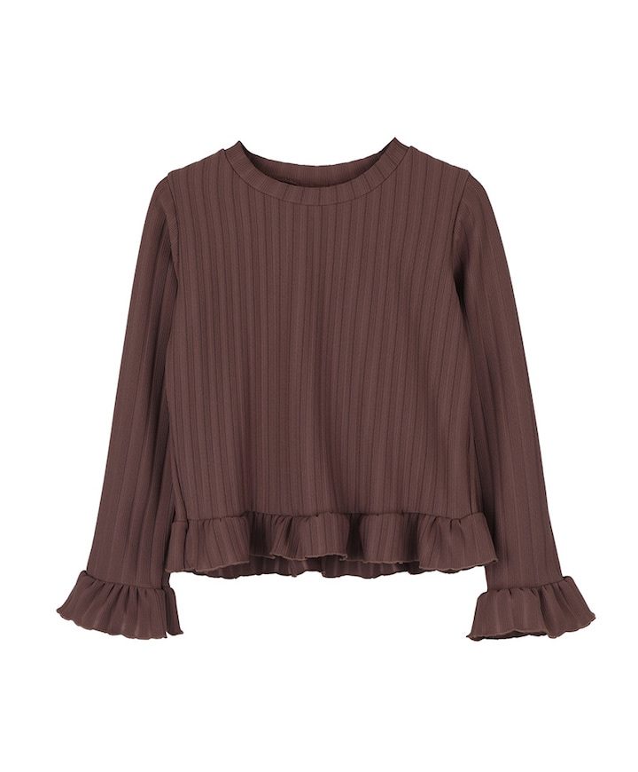 Meisjes longsleeve bruin