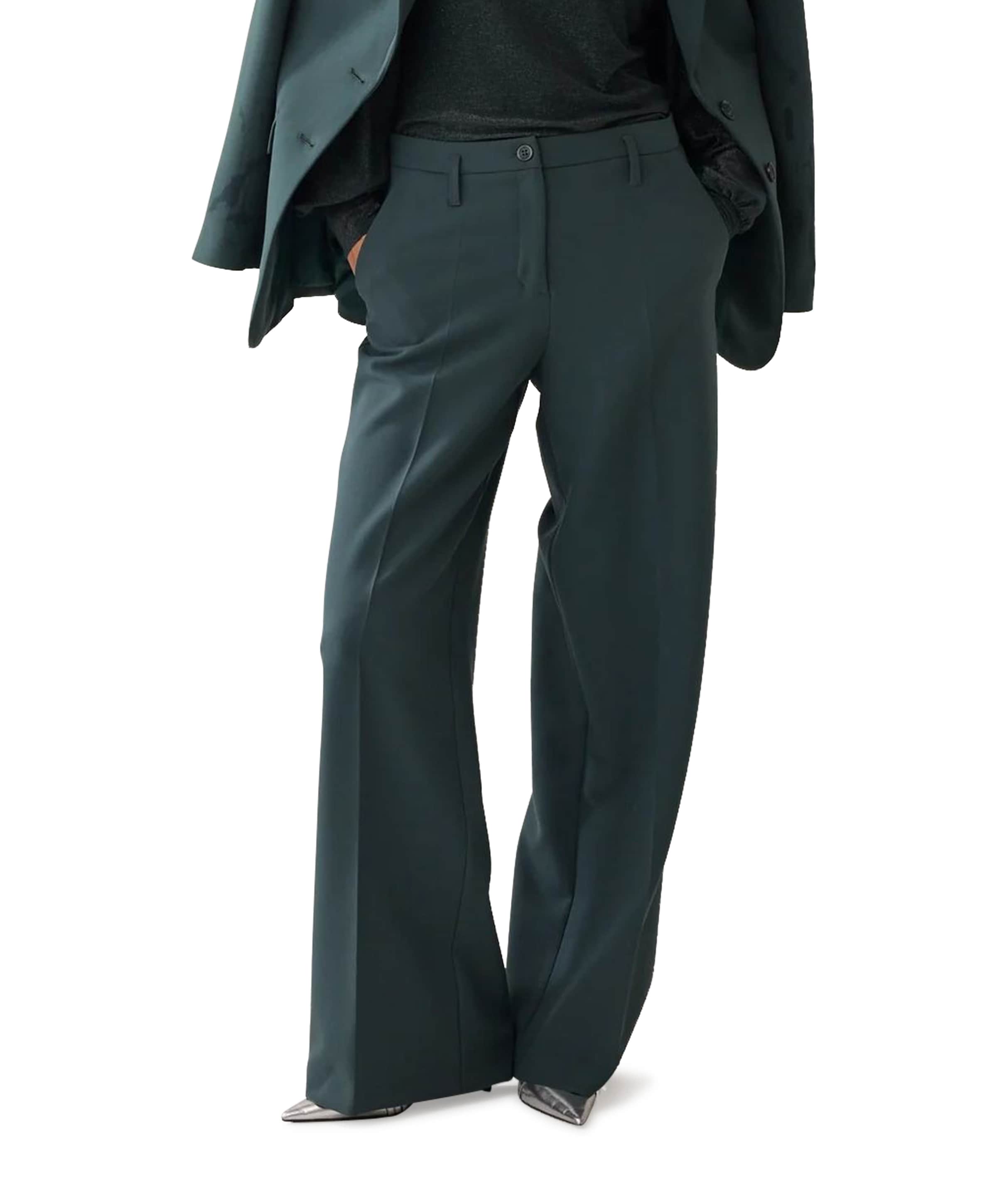 Wide legs foam uni dames broek groen