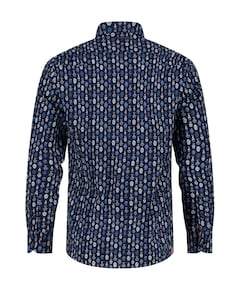 Heren overhemd lange mouw blauw