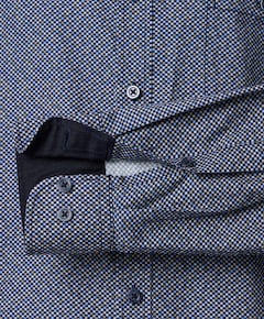 Heren overhemd lange mouw blauw