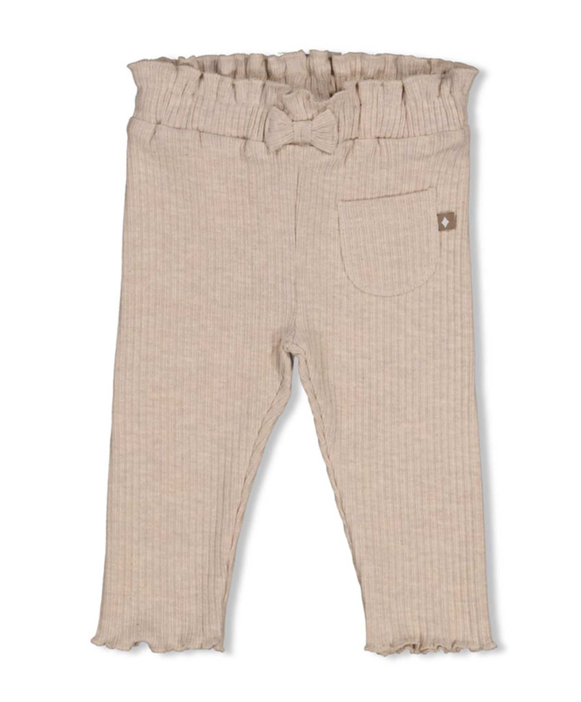 Legging rib meisjes broek beige