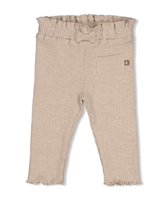 Legging rib meisjes broek beige