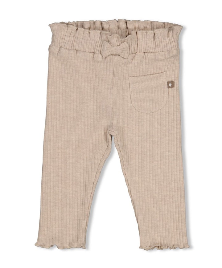 Legging rib meisjes broek beige