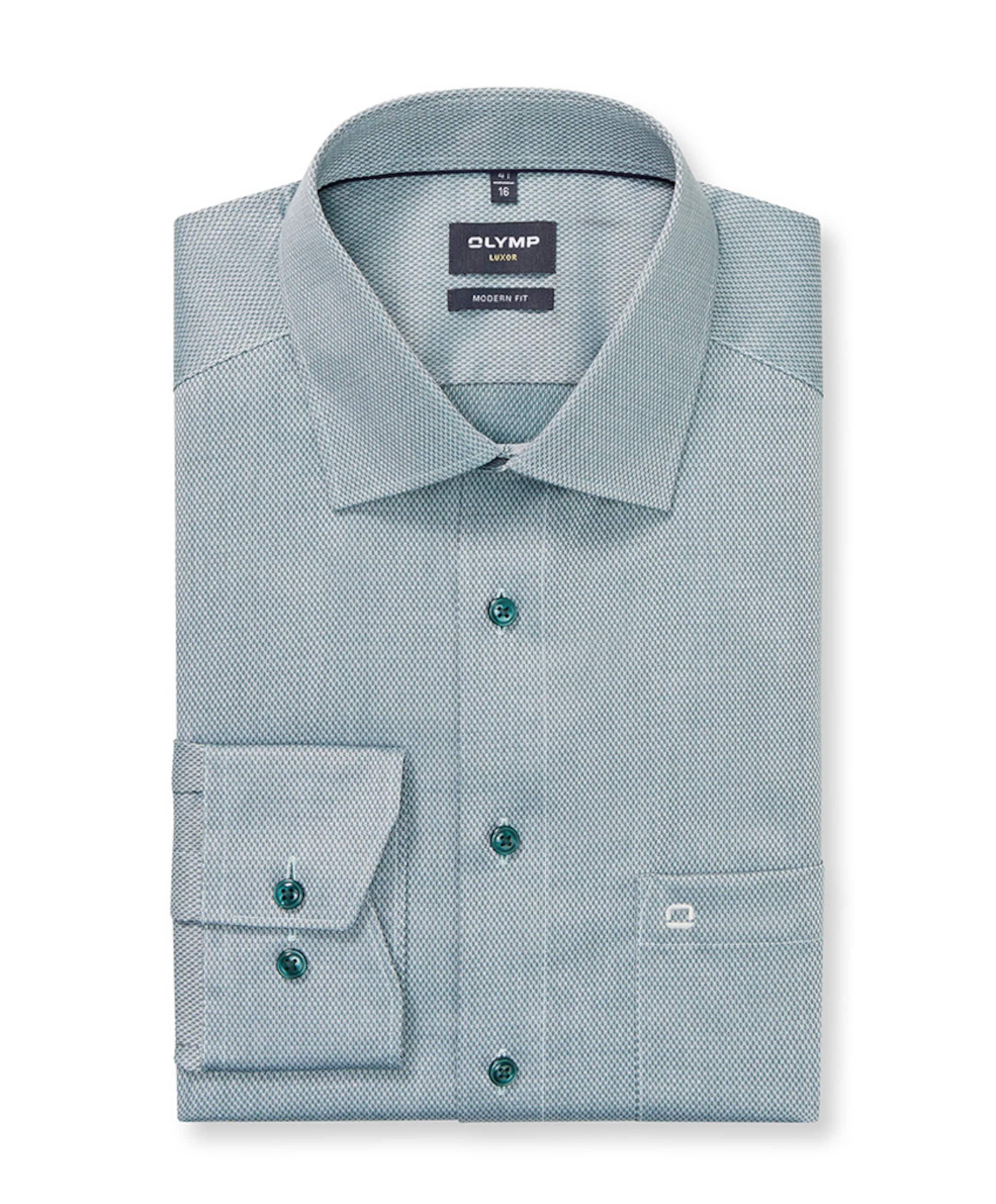 Heren overhemd lange mouw groen