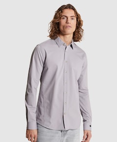 Heren overhemd lange mouw blauw