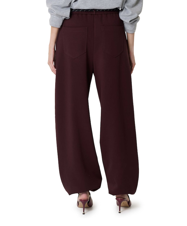 Maxi Split Tie Tall dames broek bordeaux