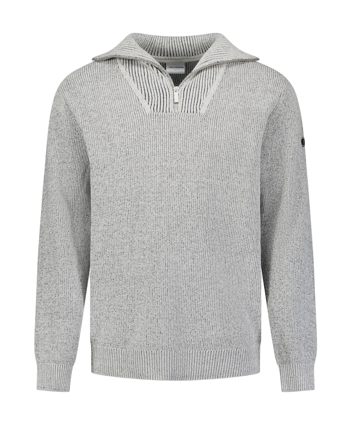 Heren trui met rits beige