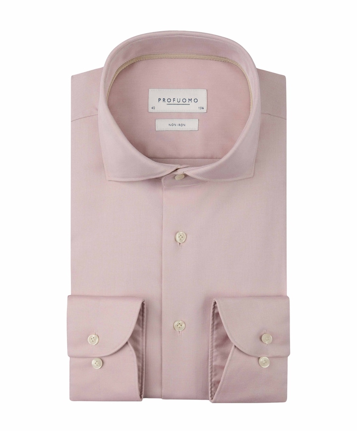 Heren overhemd lange mouw roze