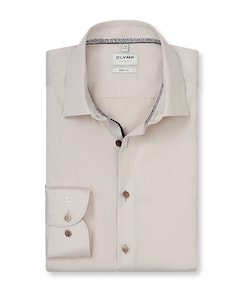 Heren overhemd lange mouw beige